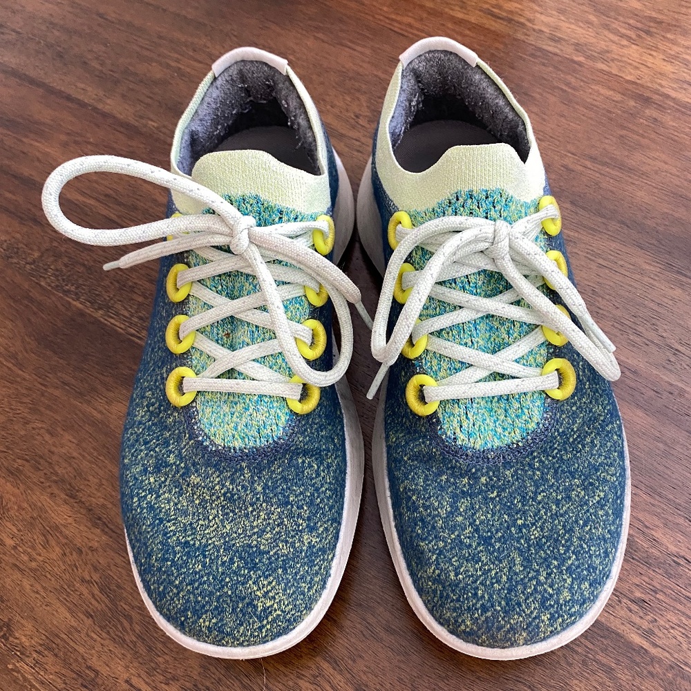 AllBirds Tree Dasher 2, blue, green, teal, yellow 9